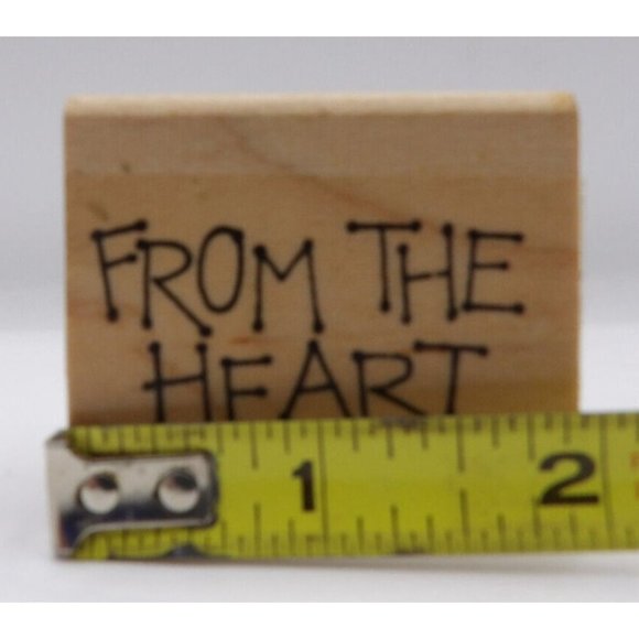 Stamp, Wooden Rubber, From the Heart ©1995 Stampin Up! 2 x 1 3/4" - Picture 2 of 4